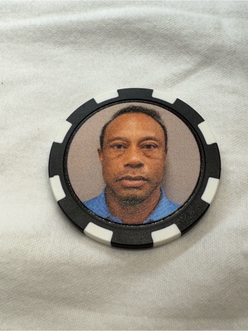 Black & White Poker Chip Golf Ball Marker-Tiger
